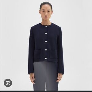 Theory Cropped Jacket in Double Face Wool Cashmere NWT